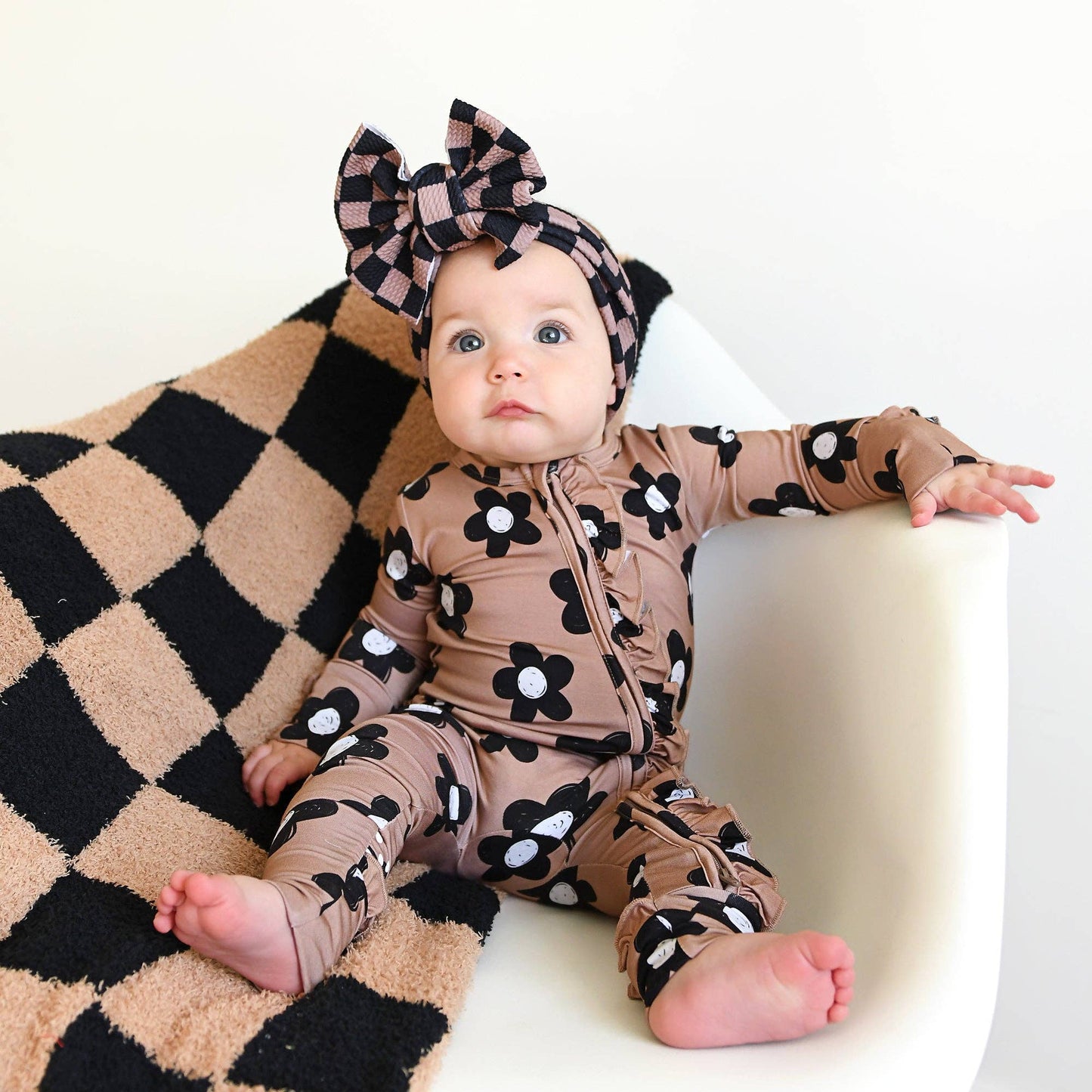 Gigi and Max - Coco RUFFLE ZIP Bamboo One Piece Flowers Baby Clothing