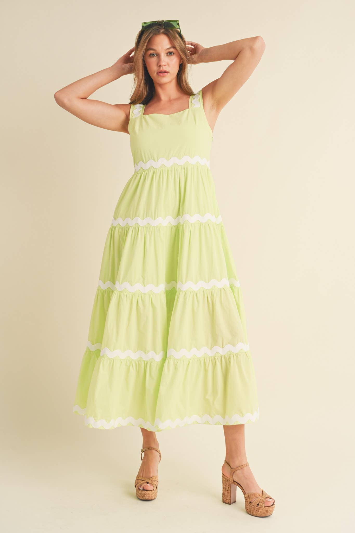 &MERCI - TIERED RIC RAC TRIM MIDI DRESS MDR3074