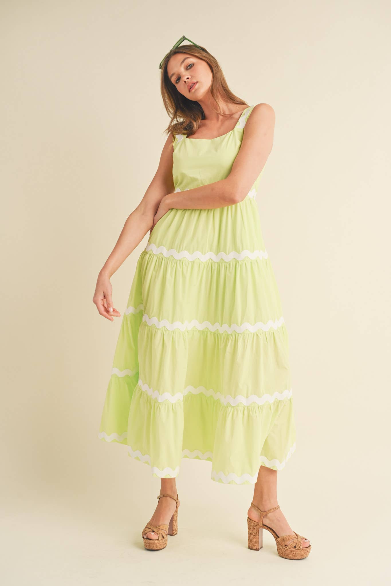 &MERCI - TIERED RIC RAC TRIM MIDI DRESS MDR3074
