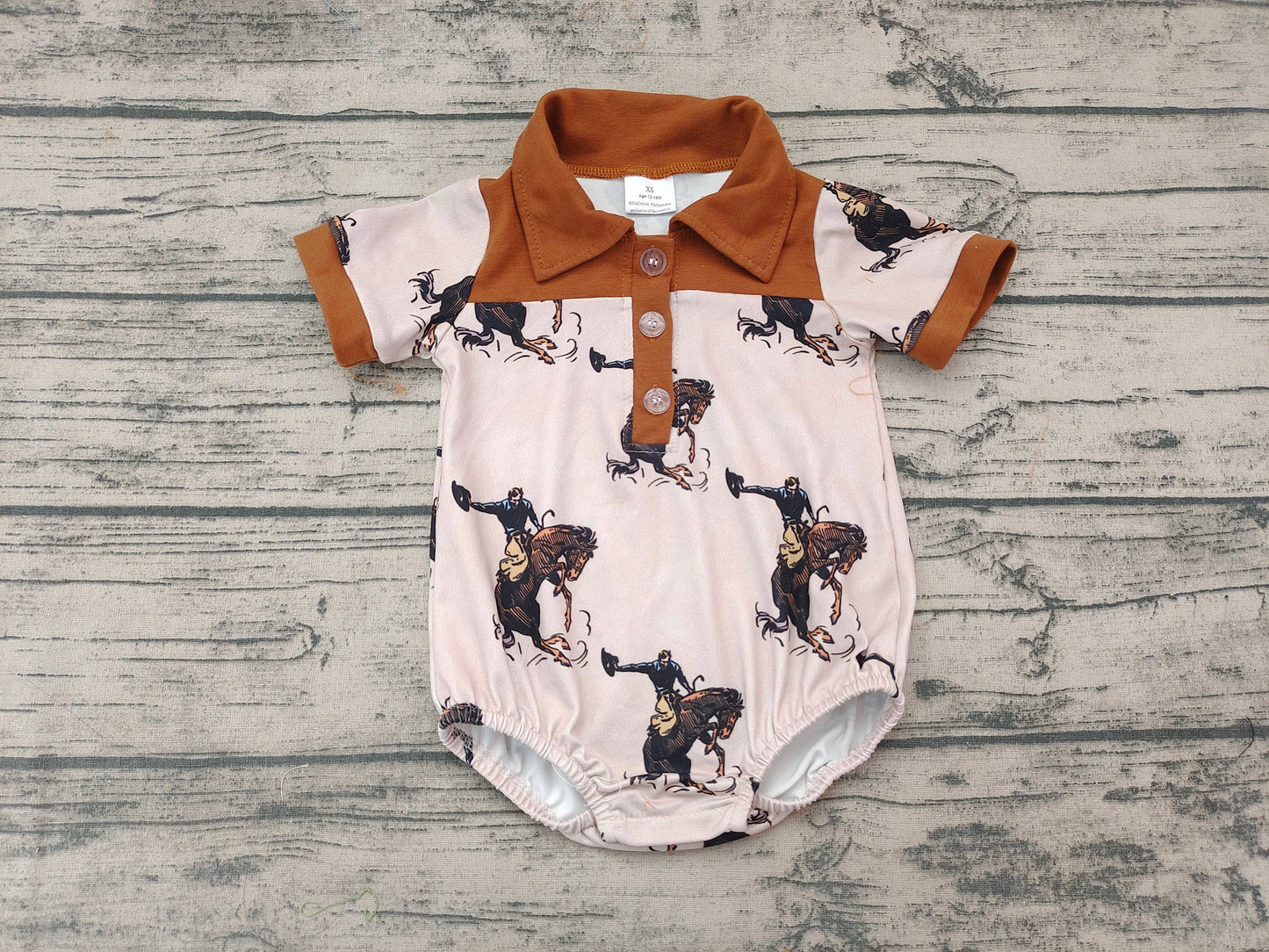 Baby Boys Rodeo Horse Western Romper