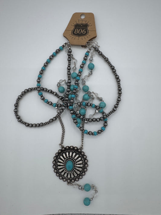 Round western Concho necklace