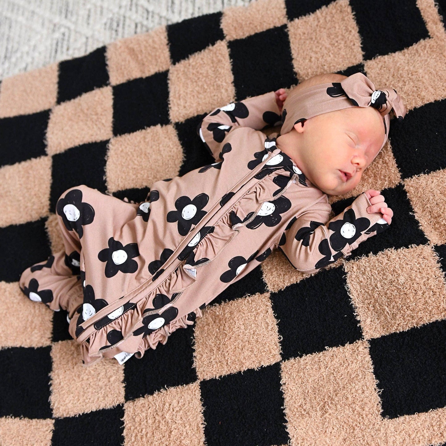 Gigi and Max - Coco RUFFLE ZIP Bamboo One Piece Flowers Baby Clothing