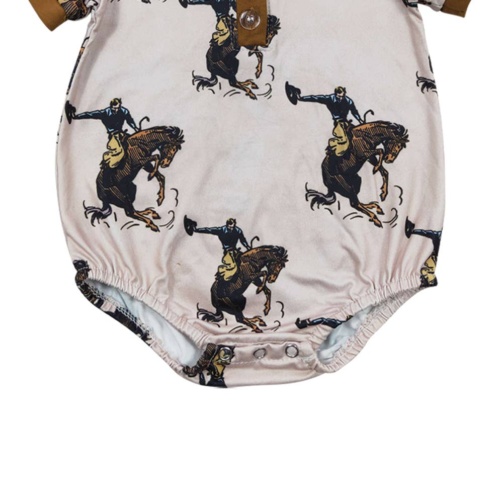 Baby Boys Rodeo Horse Western Romper