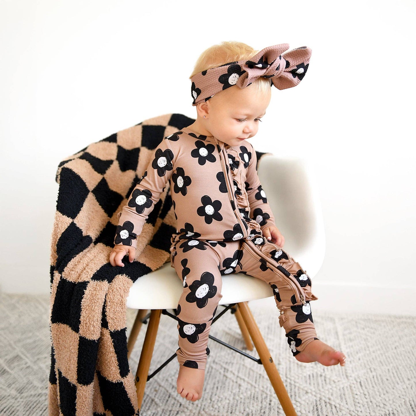 Gigi and Max - Coco RUFFLE ZIP Bamboo One Piece Flowers Baby Clothing