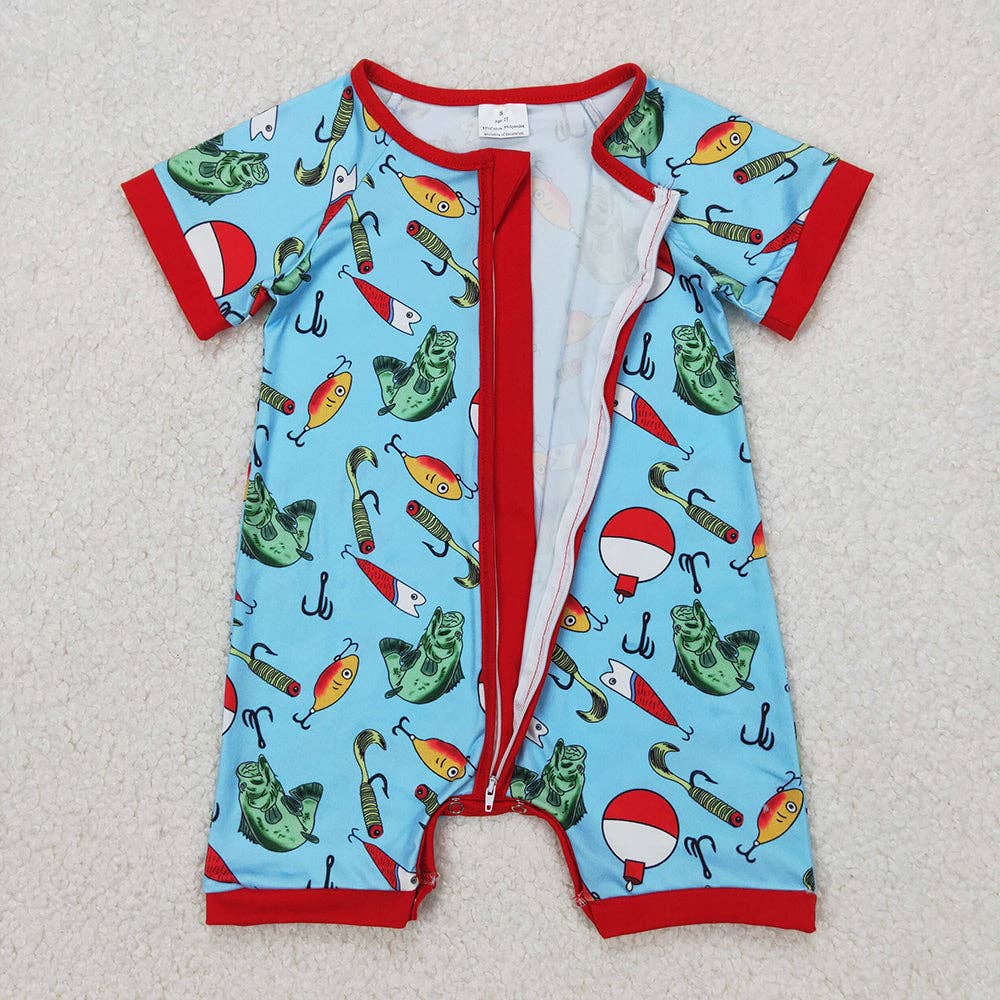 Aier Wholesale - Baby Infant Boys Fishing Float Zip Romper