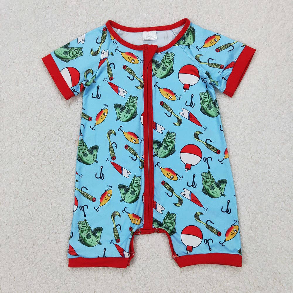 Aier Wholesale - Baby Infant Boys Fishing Float Zip Romper