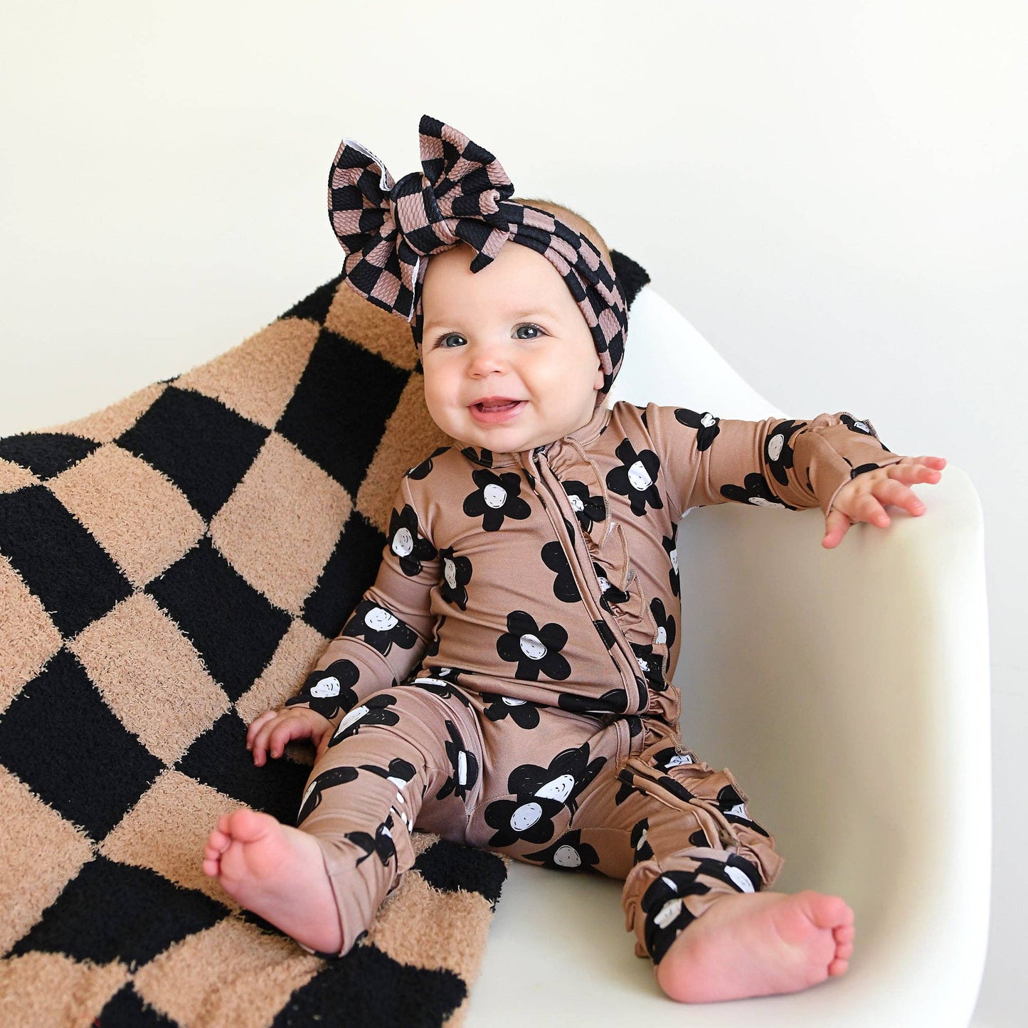 Gigi and Max - Coco RUFFLE ZIP Bamboo One Piece Flowers Baby Clothing