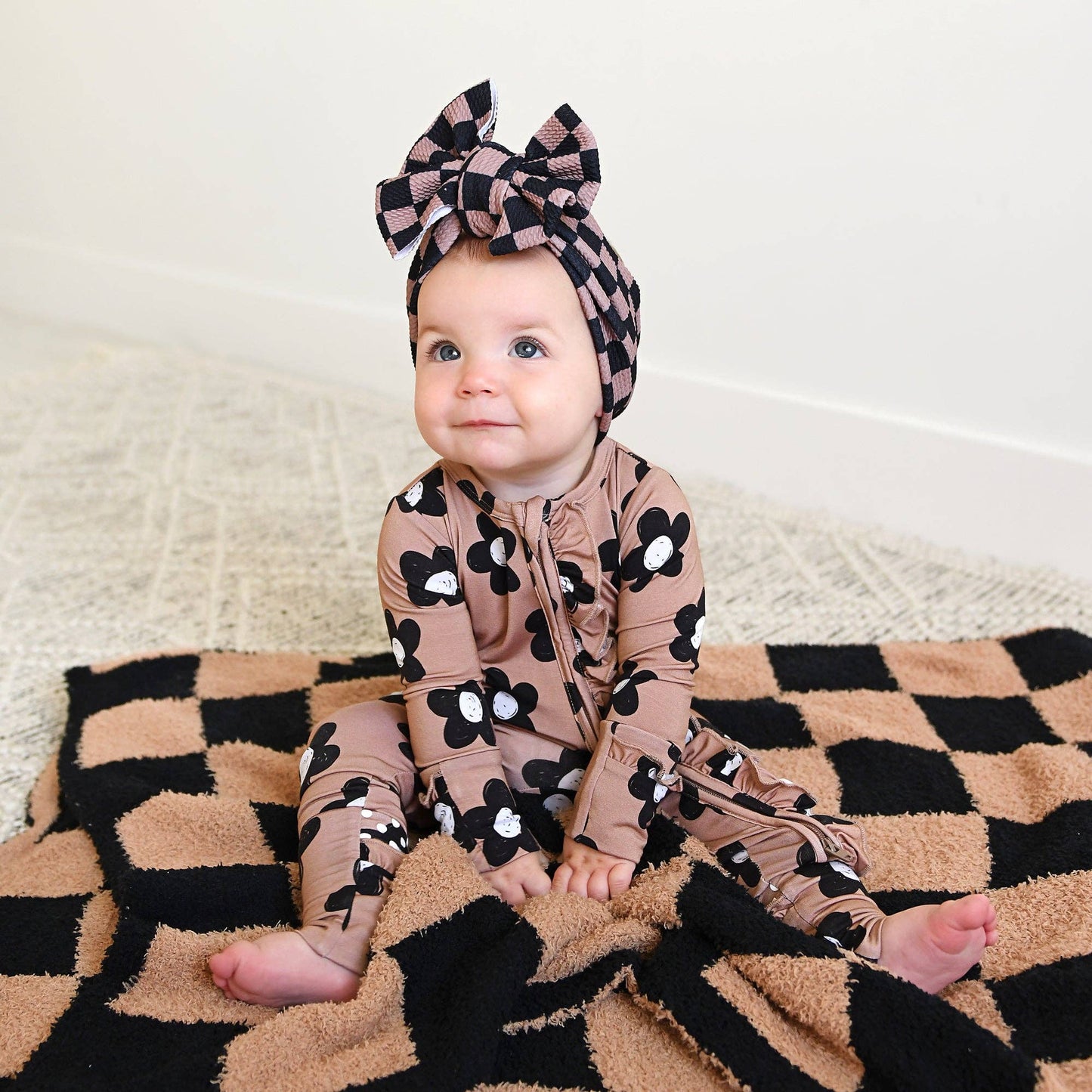 Gigi and Max - Coco RUFFLE ZIP Bamboo One Piece Flowers Baby Clothing