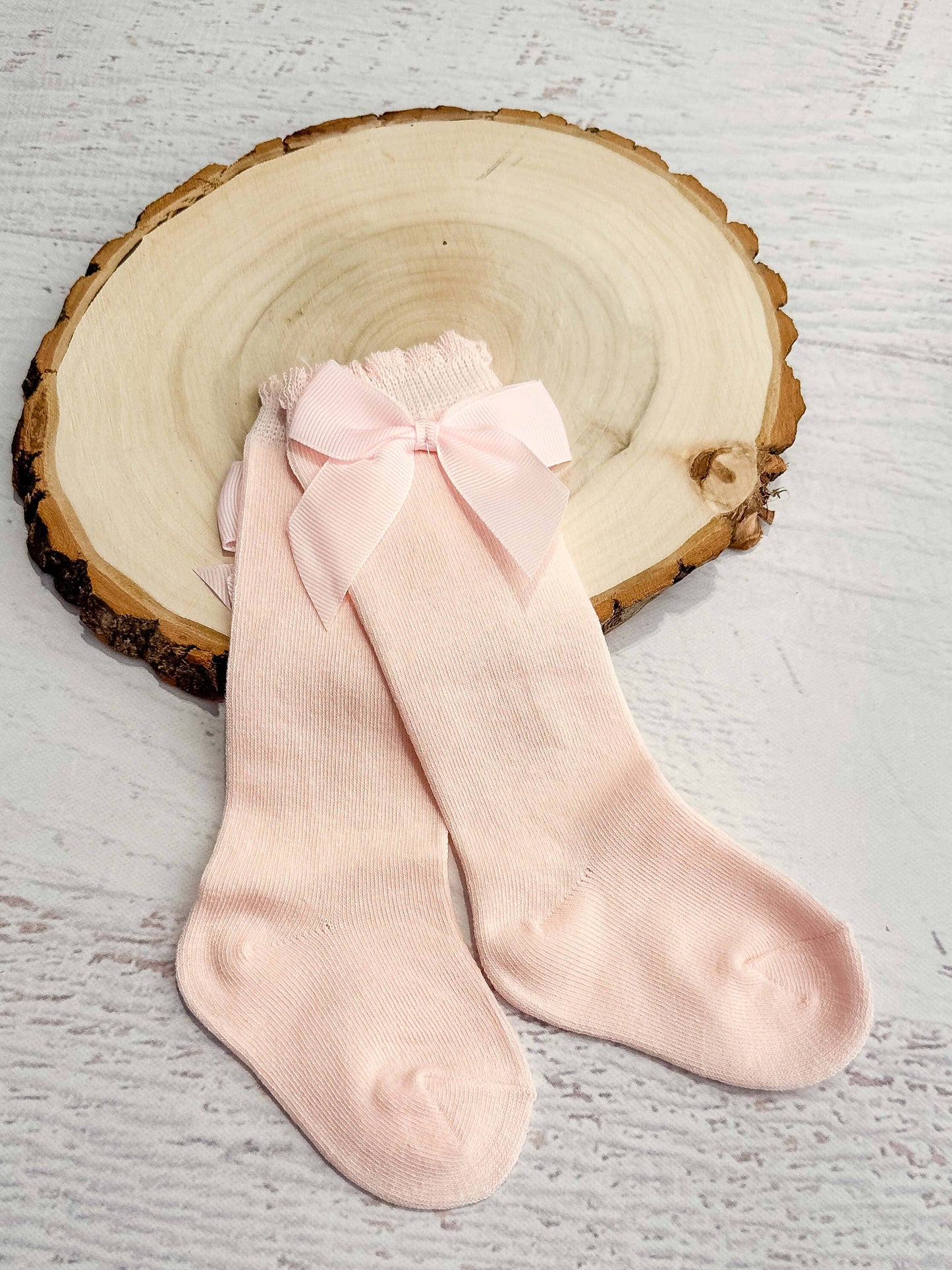 The Hair Bow Company - Light Pink Bow Socks: S