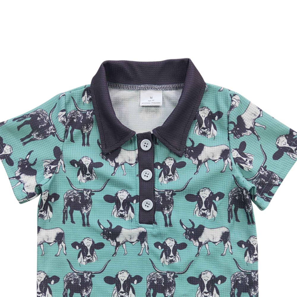 Aier Wholesale - Baby Boys Cow Short Sleeve Shirts Tops