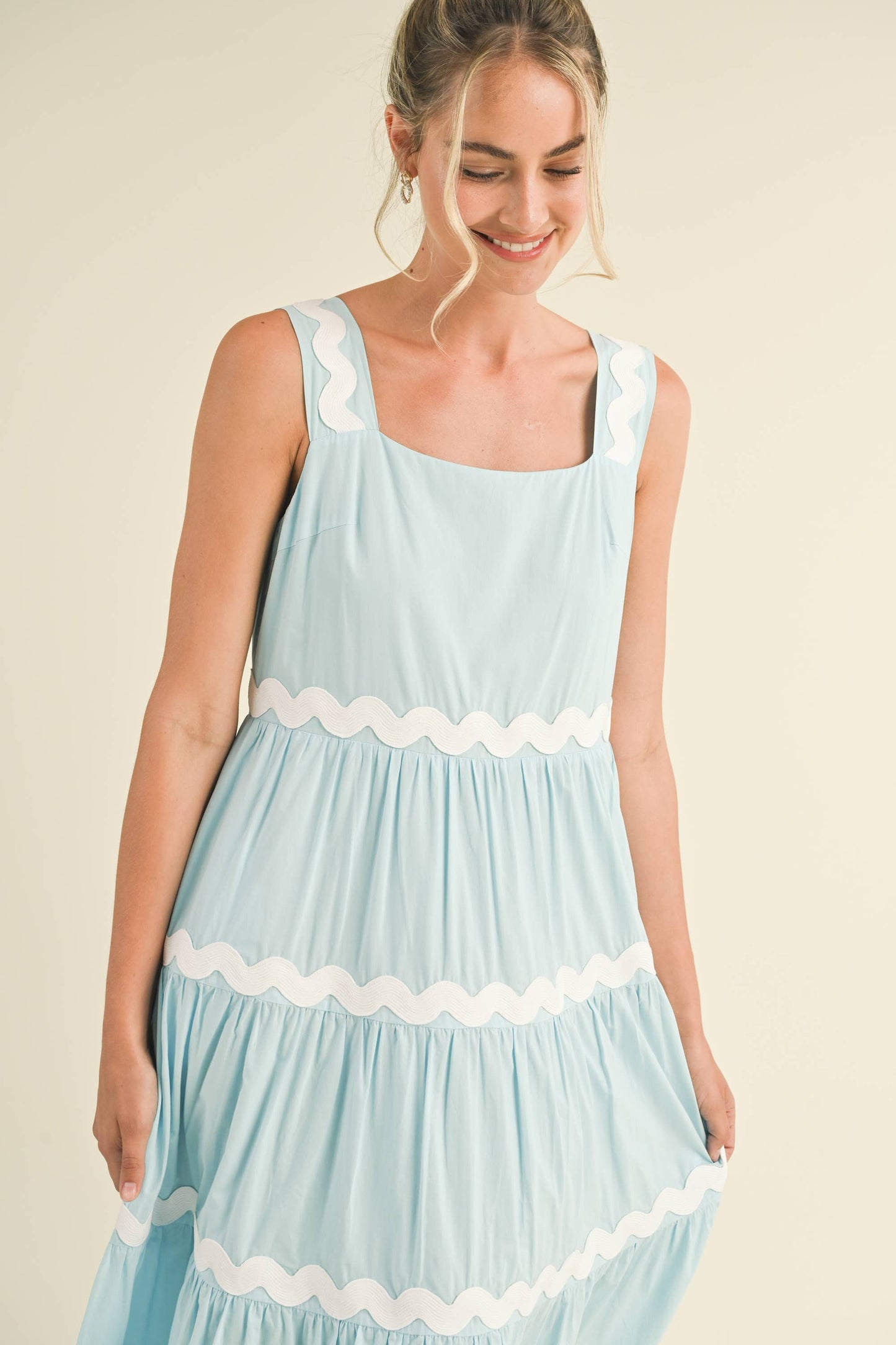 &MERCI - TIERED RIC RAC TRIM MIDI DRESS MDR3074