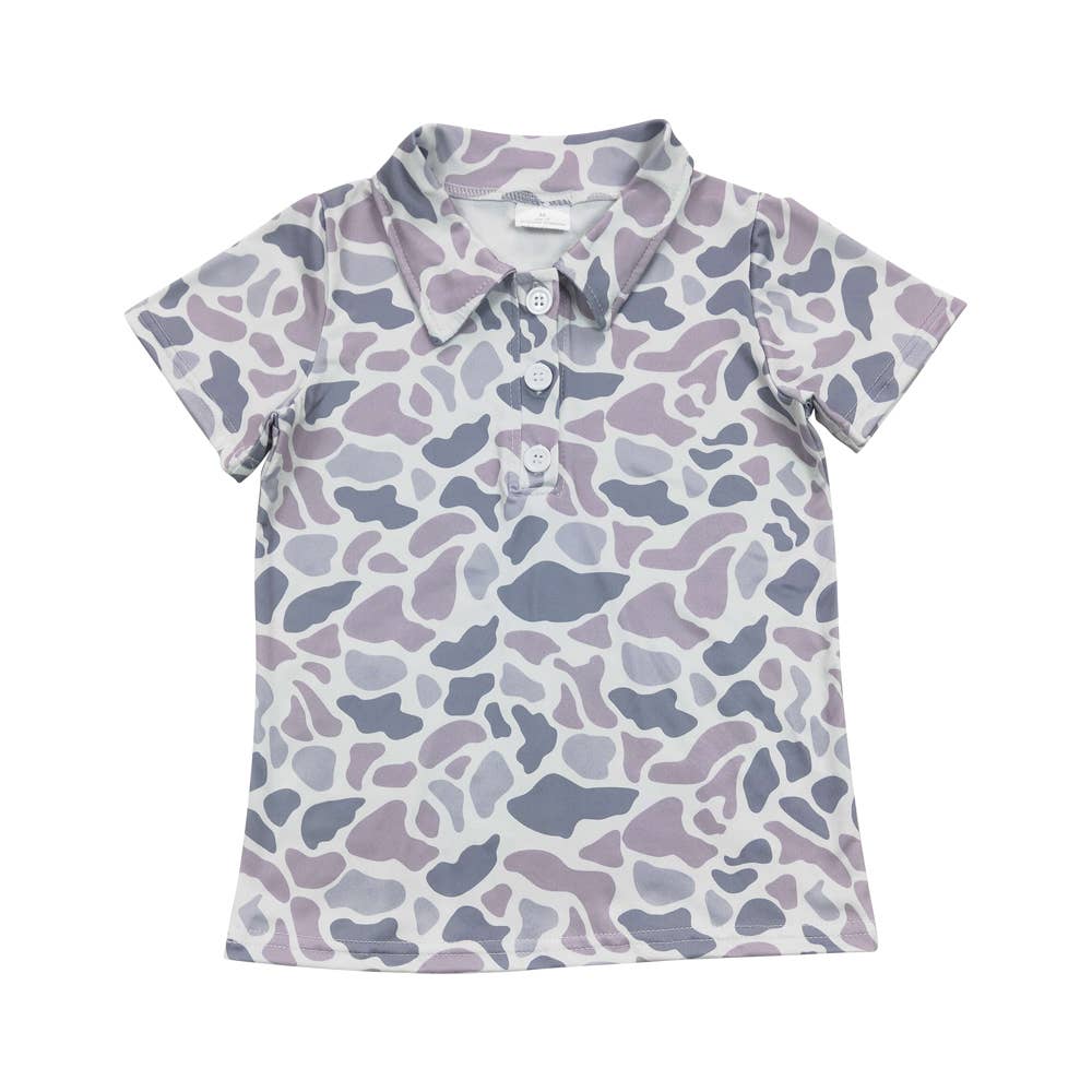 Baby Boys Camo Hunting Short Sleeve Buttons Tee Shirt Tops