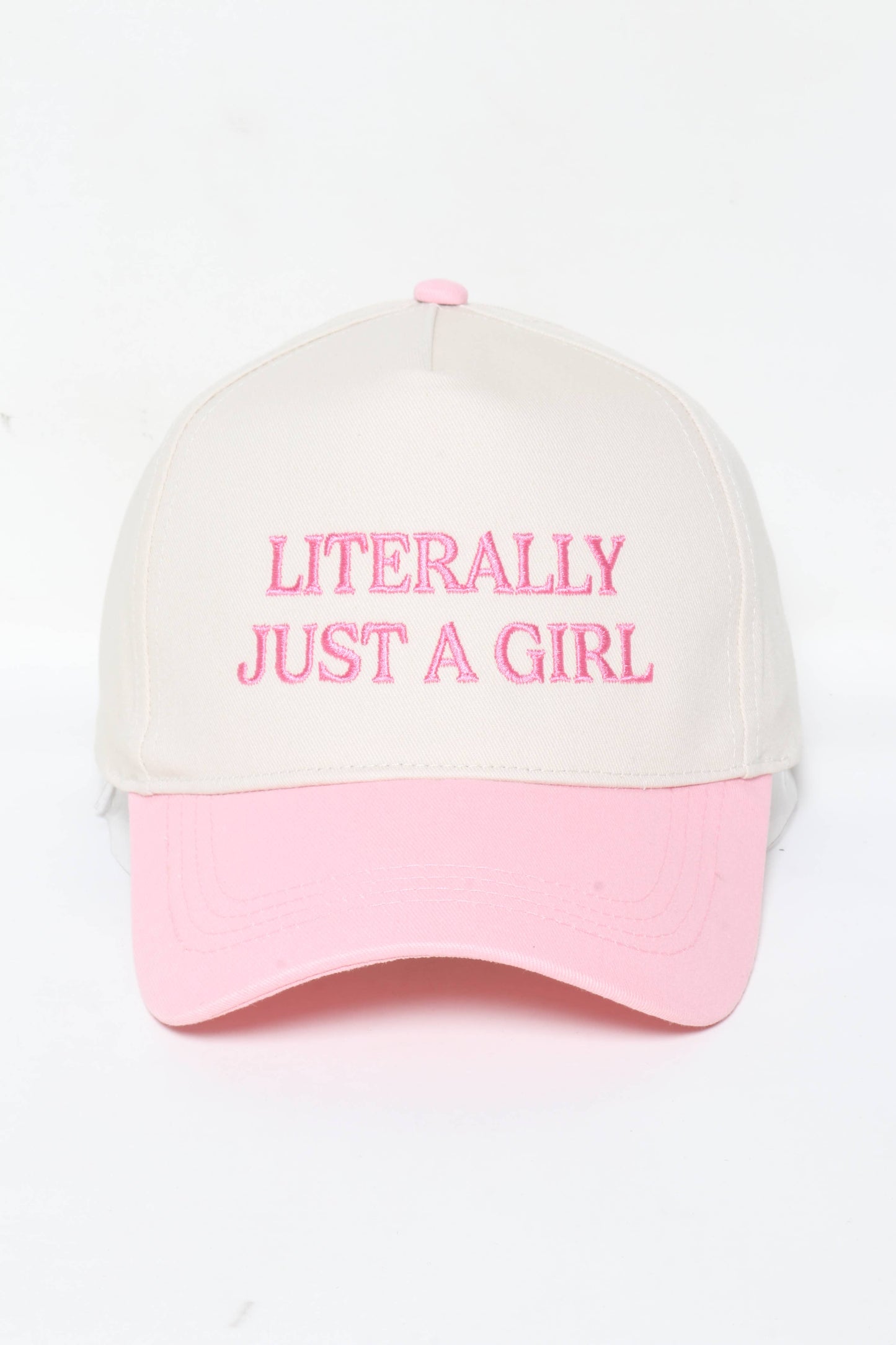 David And Young - LITERALLY JUST A GIRL Embroidery Two Tone Baseball Cap