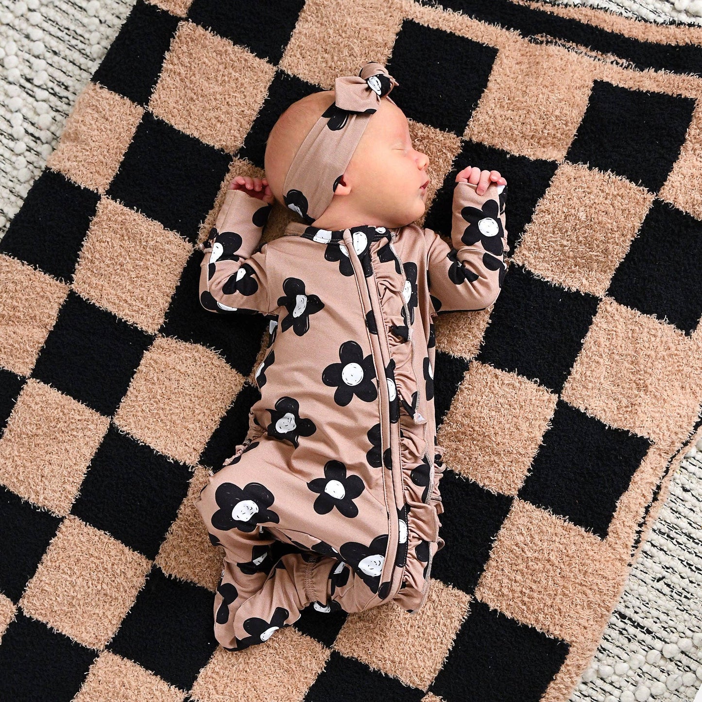 Gigi and Max - Coco RUFFLE ZIP Bamboo One Piece Flowers Baby Clothing