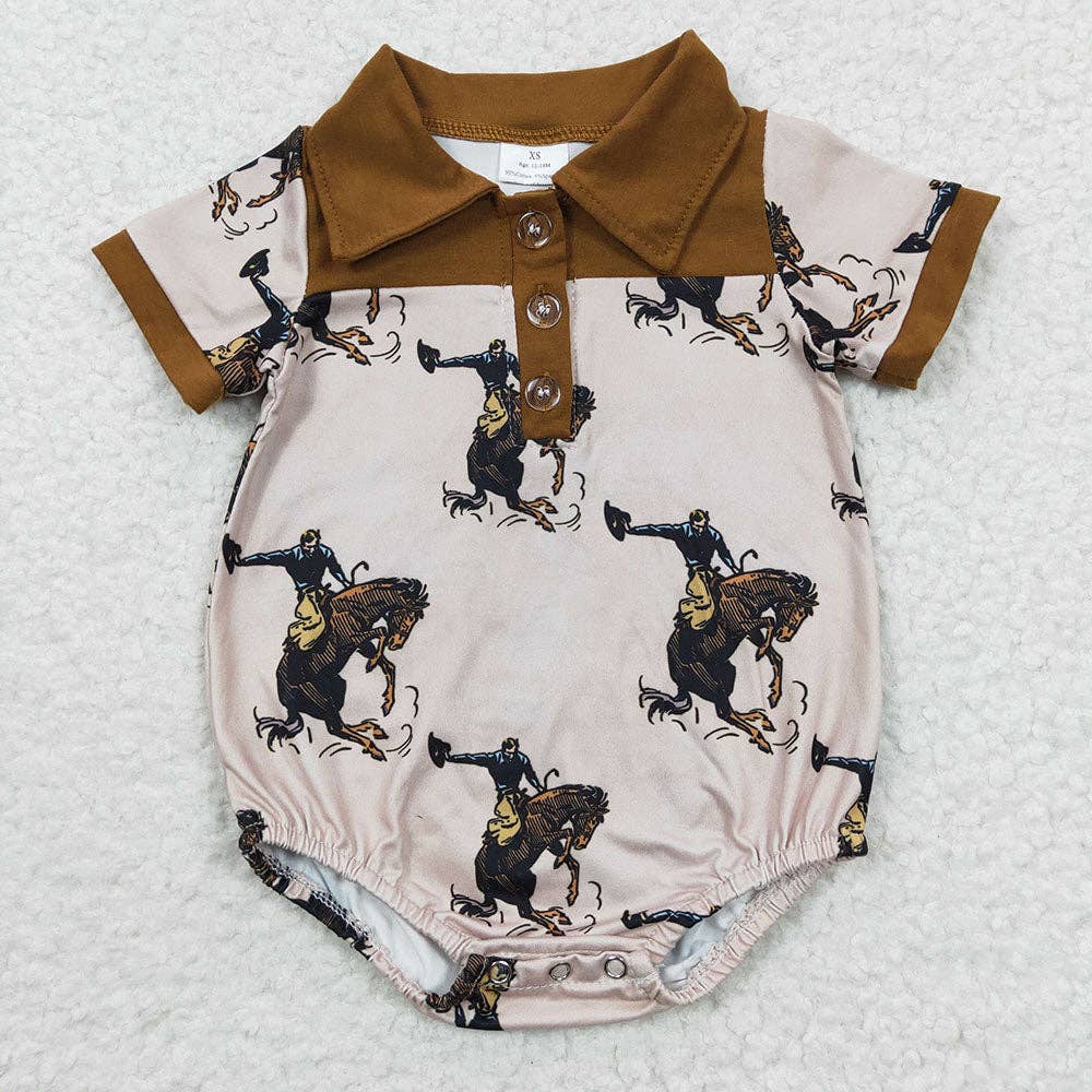 Baby Boys Rodeo Horse Western Romper