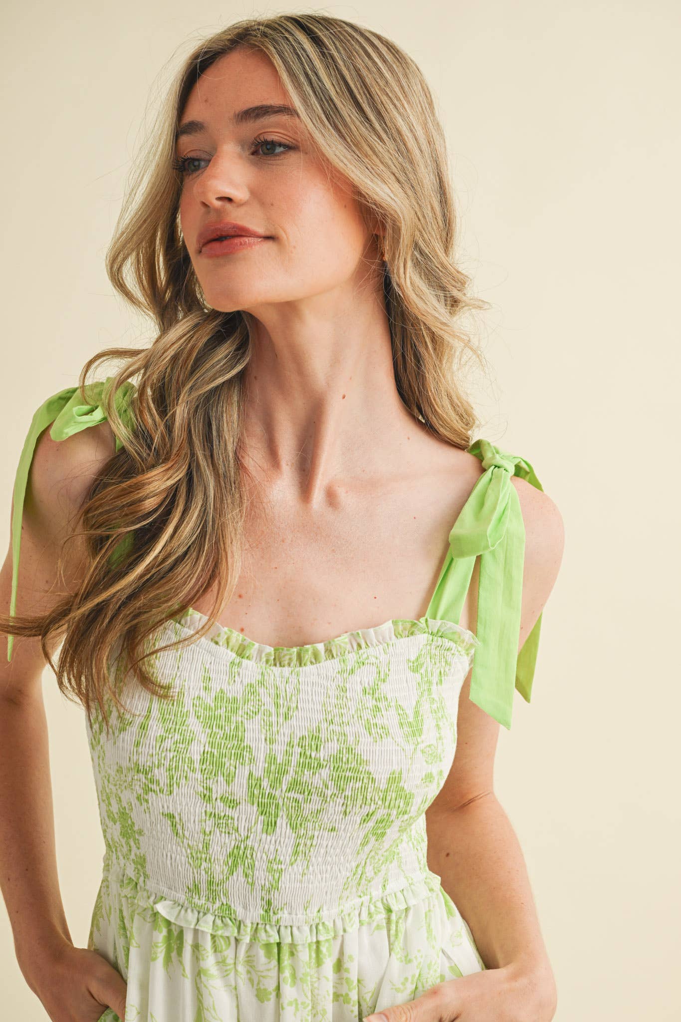 &MERCI - EXCLUSIVE PRINT FLORAL TIERED SCALLOP TRIM DRESS MDR4083