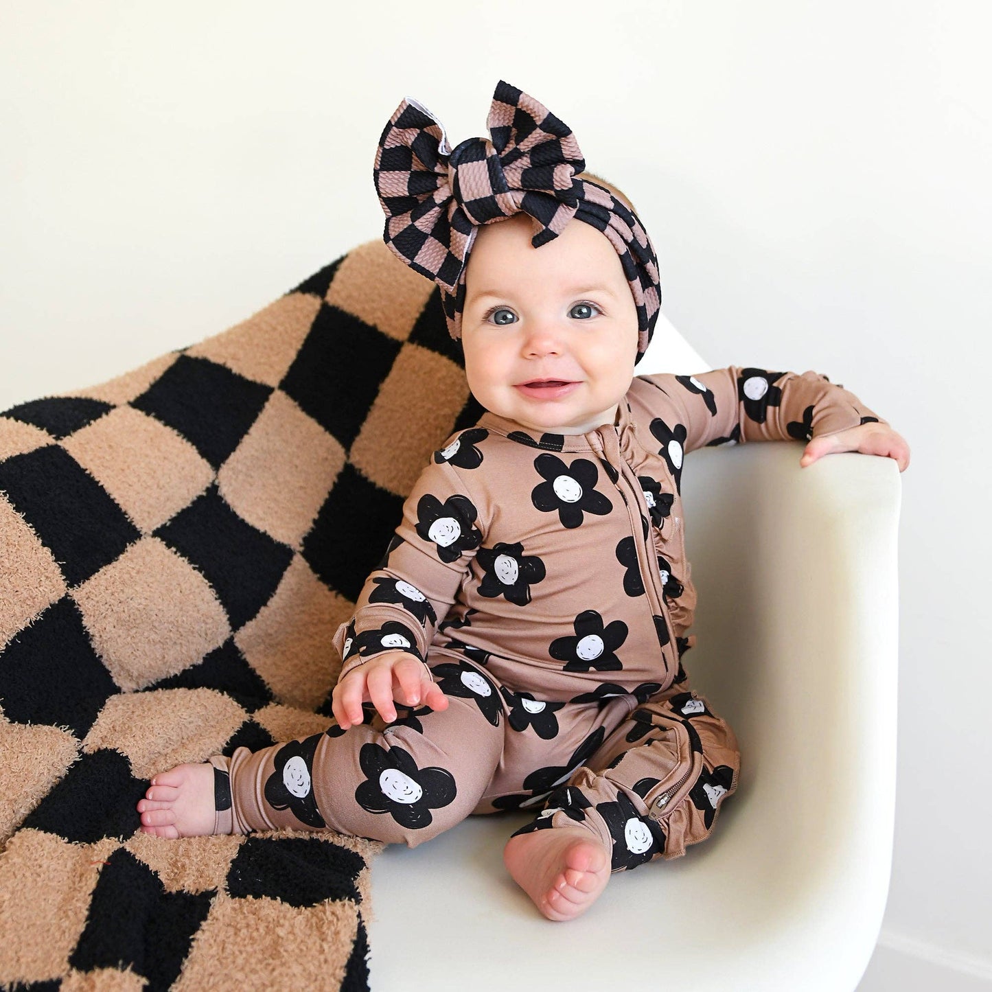 Gigi and Max - Coco RUFFLE ZIP Bamboo One Piece Flowers Baby Clothing