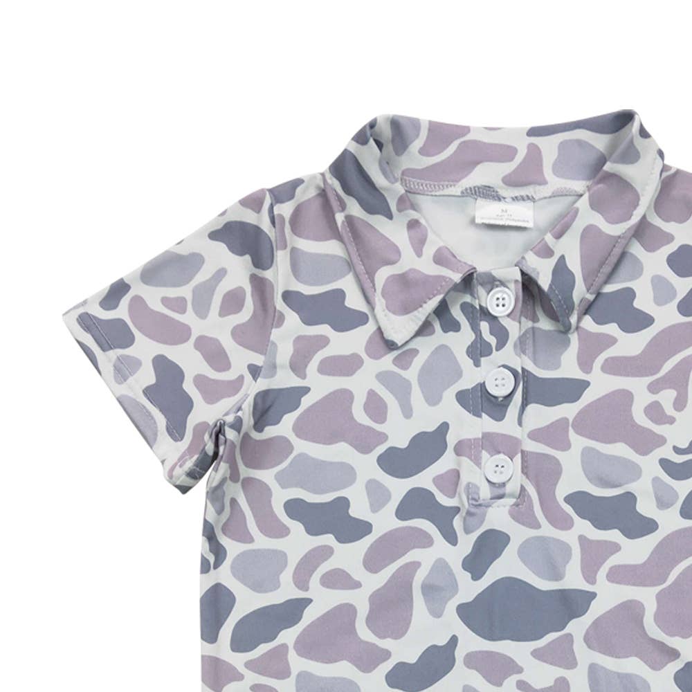 Baby Boys Camo Hunting Short Sleeve Buttons Tee Shirt Tops