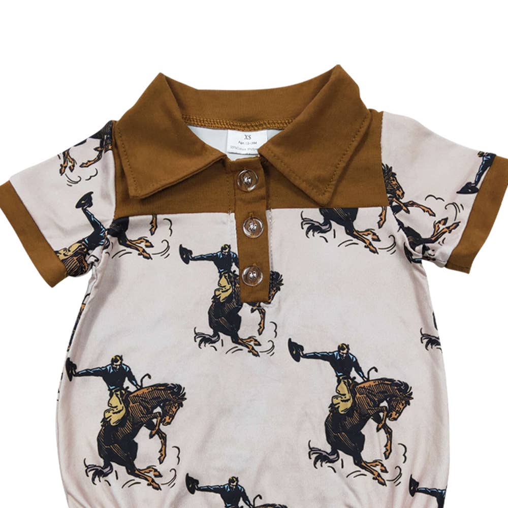 Baby Boys Rodeo Horse Western Romper