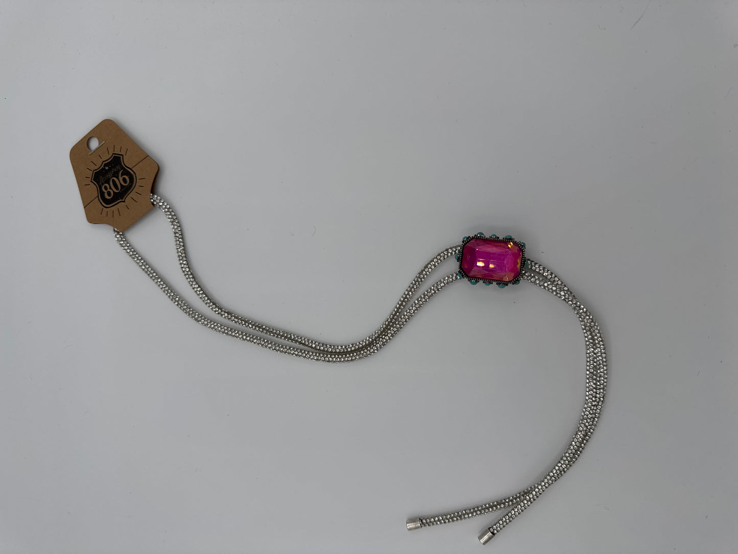 Rhinestone lariat necklace