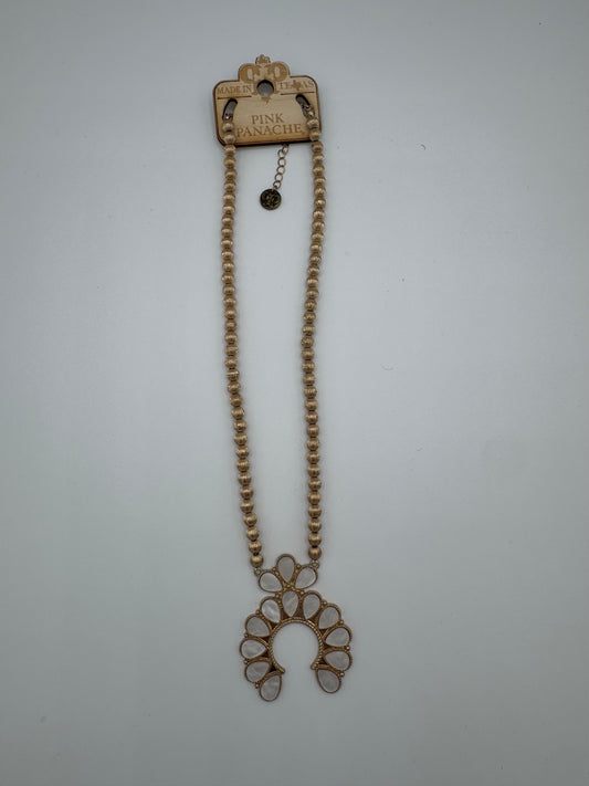 Pearlized finish Squash Blossom Necklace