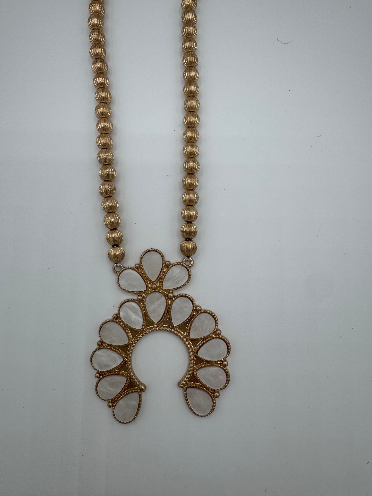 Pearlized finish Squash Blossom Necklace