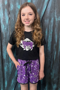 BANDANA BABE PURPLE SHORTS KIDS