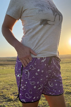 BANDANA BABE PURPLE SHORTS LONG