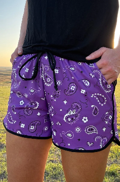 BANDANA BABE PURPLE SHORTS