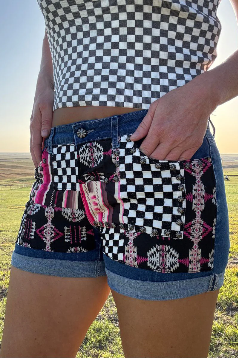 PATCHED UP SHORTS - CHECKED
