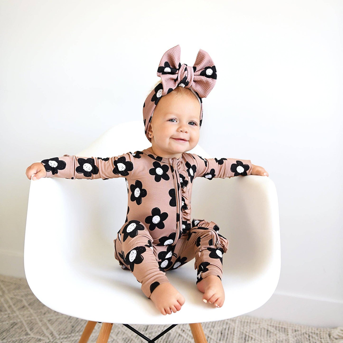 Gigi and Max - Coco RUFFLE ZIP Bamboo One Piece Flowers Baby Clothing