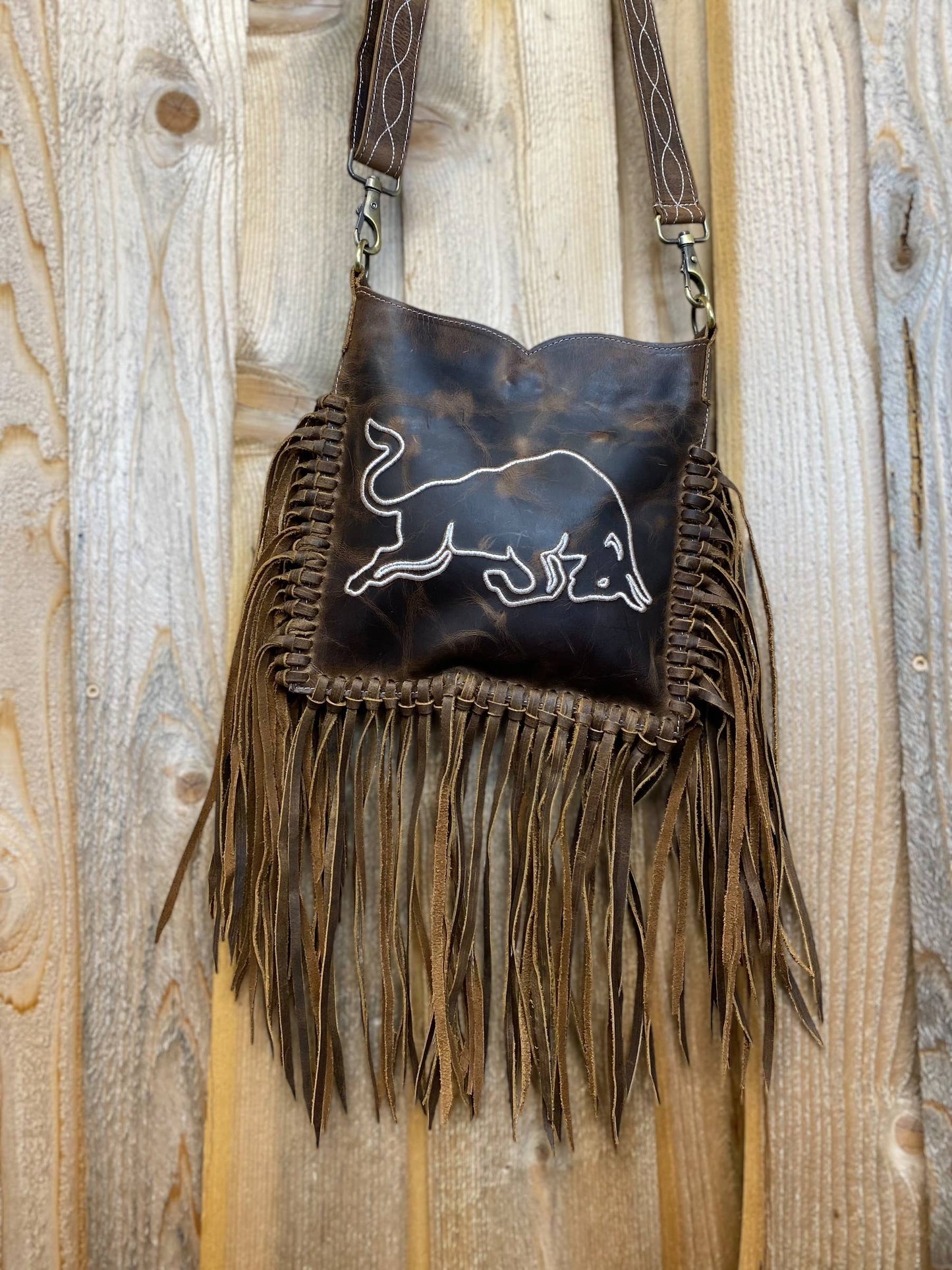 Western Linens - Bull All Tooled Leather Crossbody