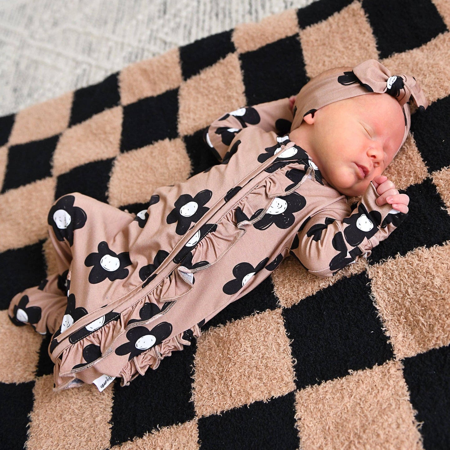 Gigi and Max - Coco RUFFLE ZIP Bamboo One Piece Flowers Baby Clothing