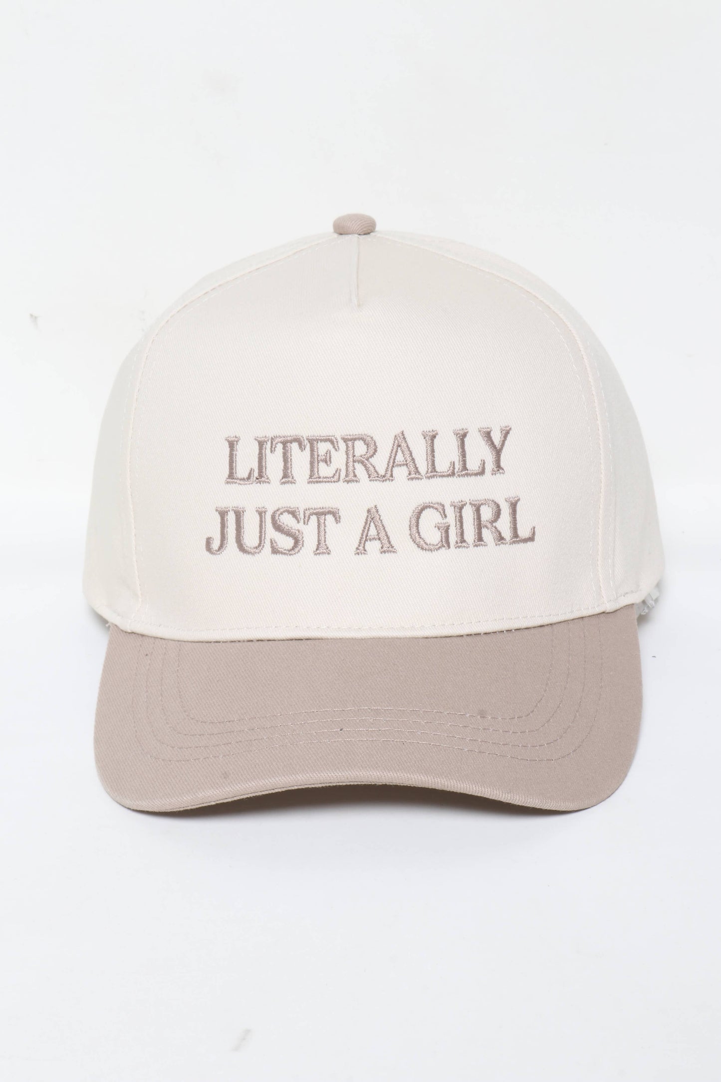 David And Young - LITERALLY JUST A GIRL Embroidery Two Tone Baseball Cap