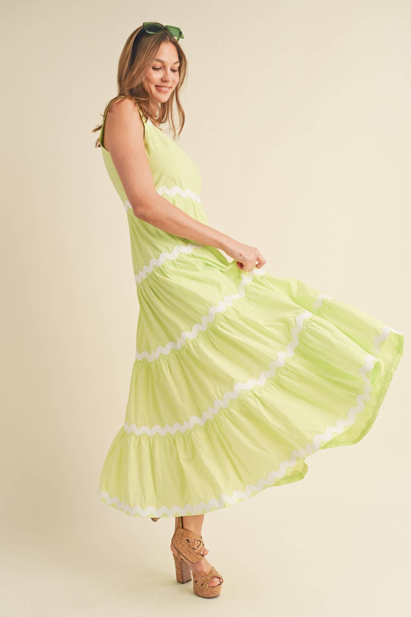 &MERCI - TIERED RIC RAC TRIM MIDI DRESS MDR3074