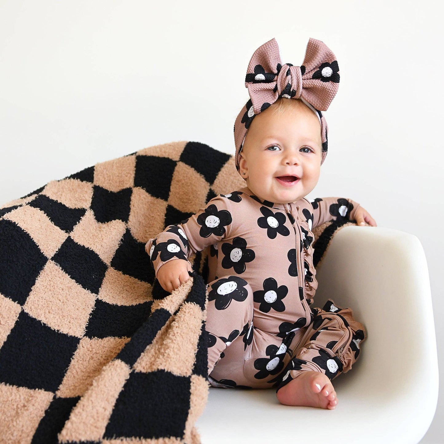 Gigi and Max - Coco RUFFLE ZIP Bamboo One Piece Flowers Baby Clothing