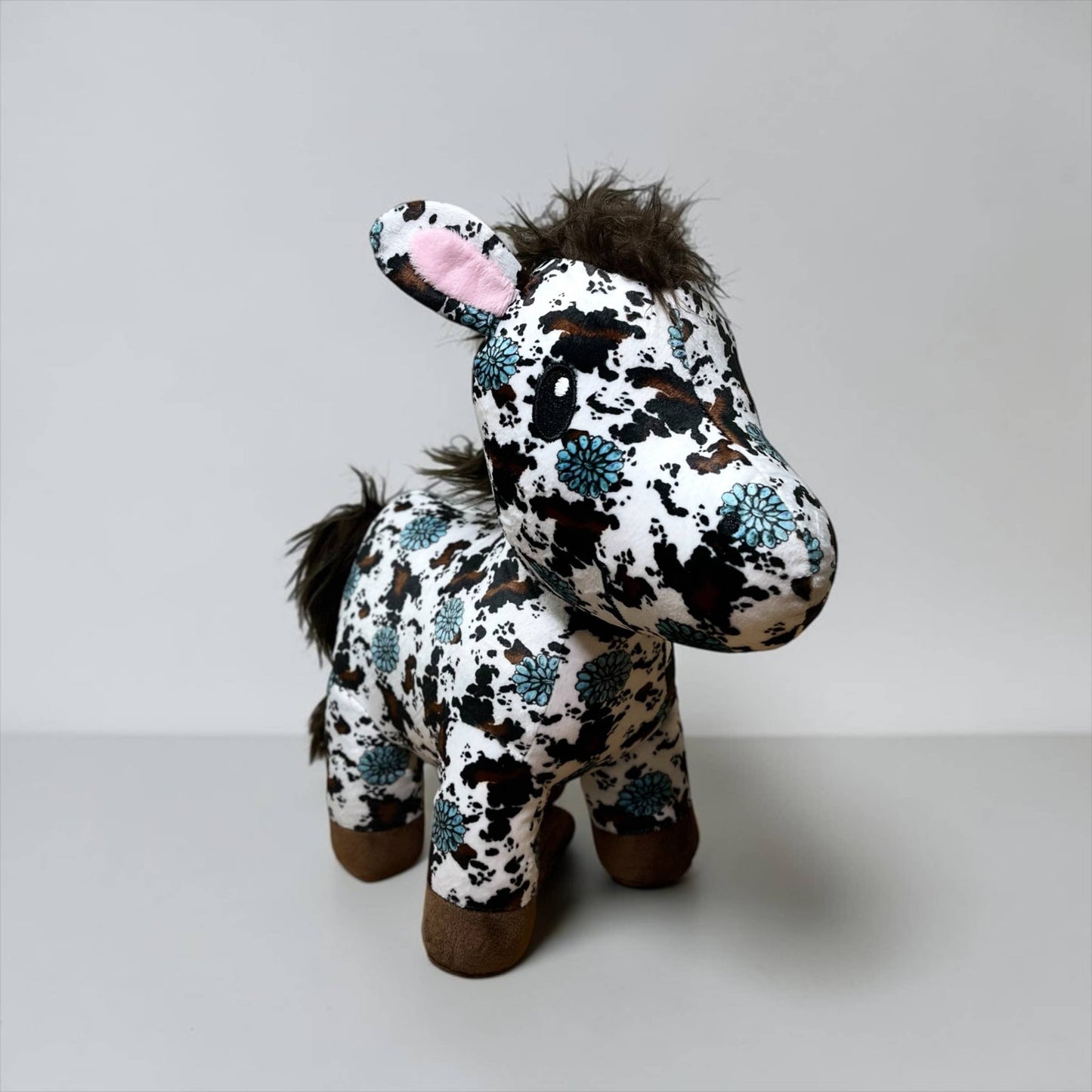 Western Linens - Turquoise Concho Cowprint horse - medium farm pal