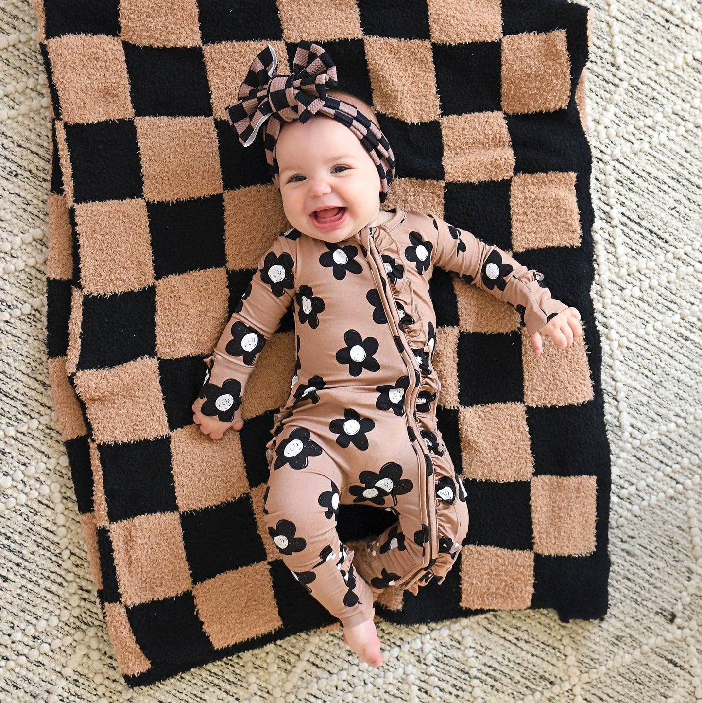 Gigi and Max - Coco RUFFLE ZIP Bamboo One Piece Flowers Baby Clothing