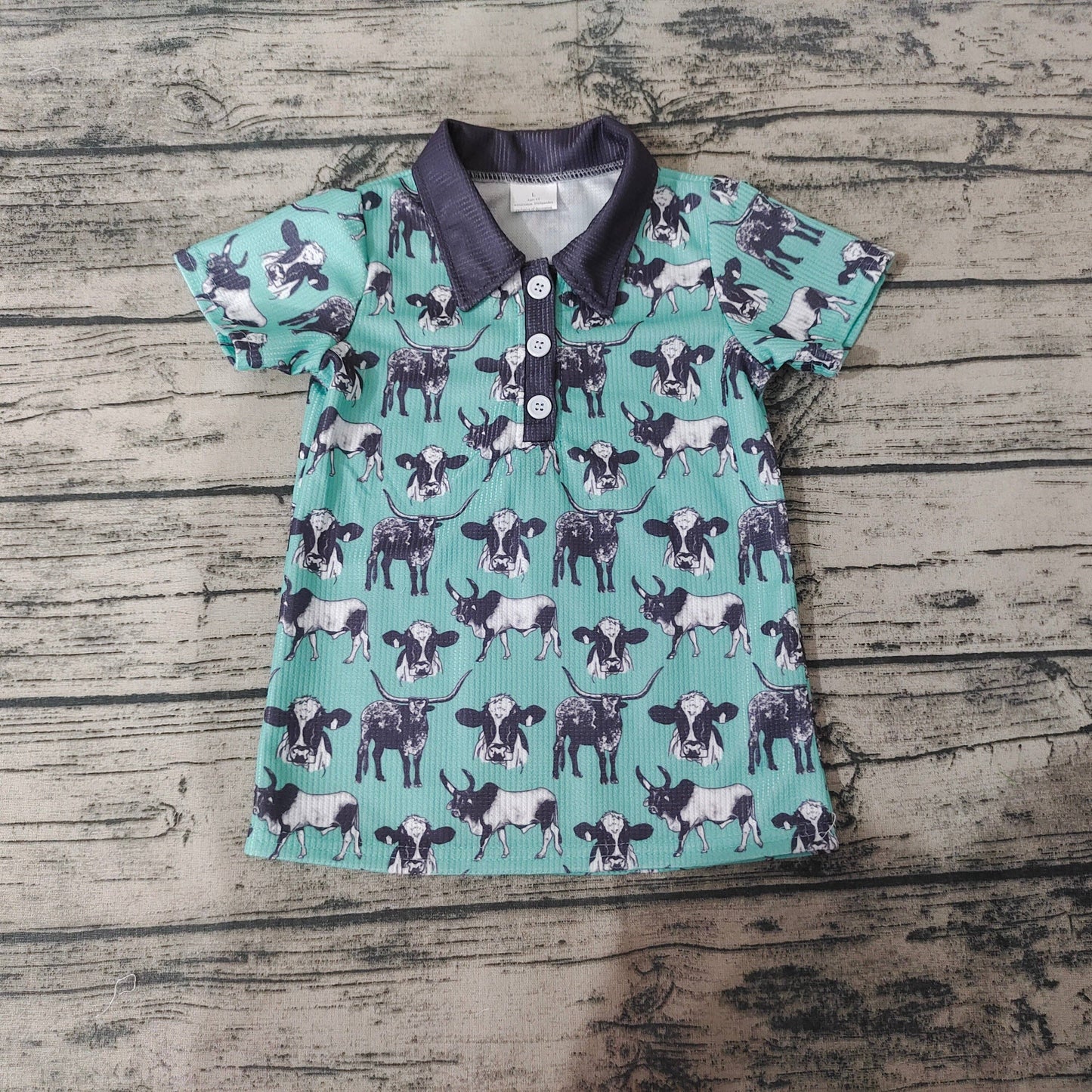 Aier Wholesale - Baby Boys Cow Short Sleeve Shirts Tops