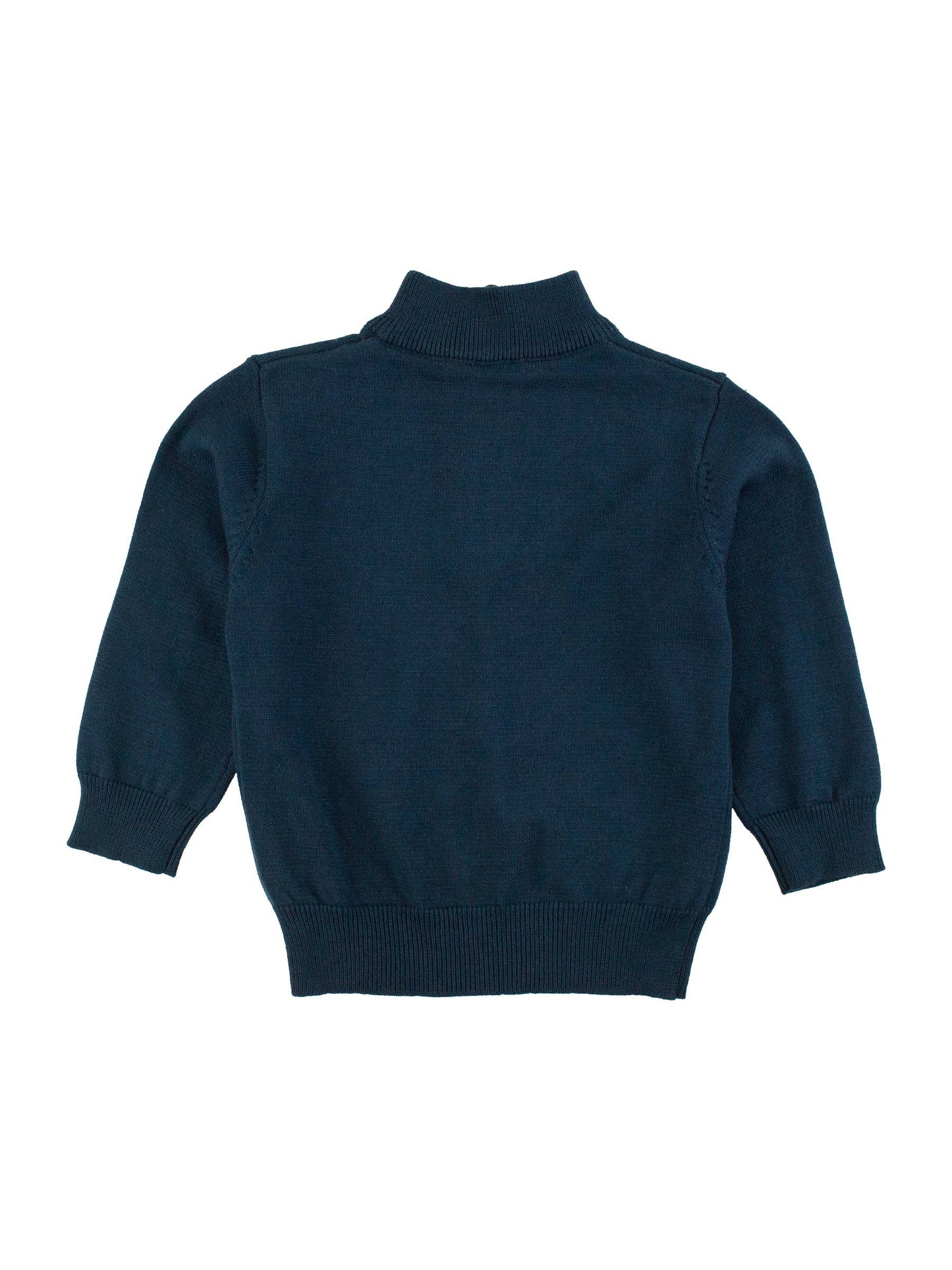 RuffleButts + RuggedButts - Boys Dark Navy Quarter-Zip Sweater