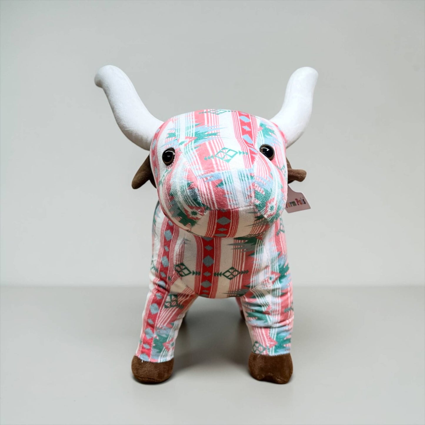 Western Linens - Pink Aztec longhorn- medium farm pal