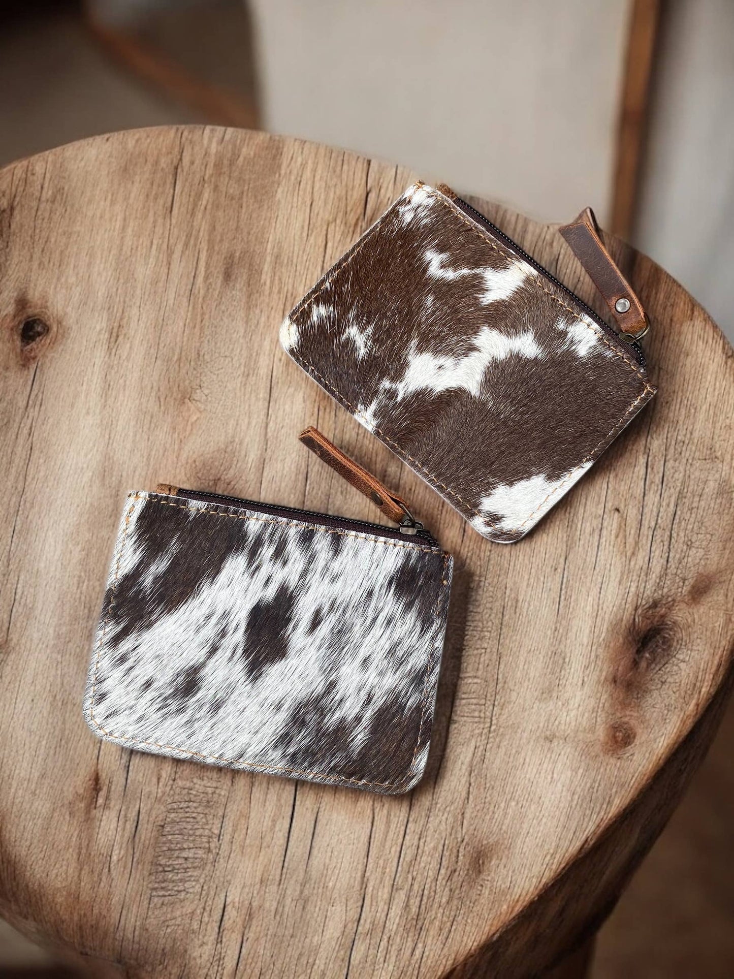 Western Linens - Tooled Leather Cards & Cowhide Coin Pouch