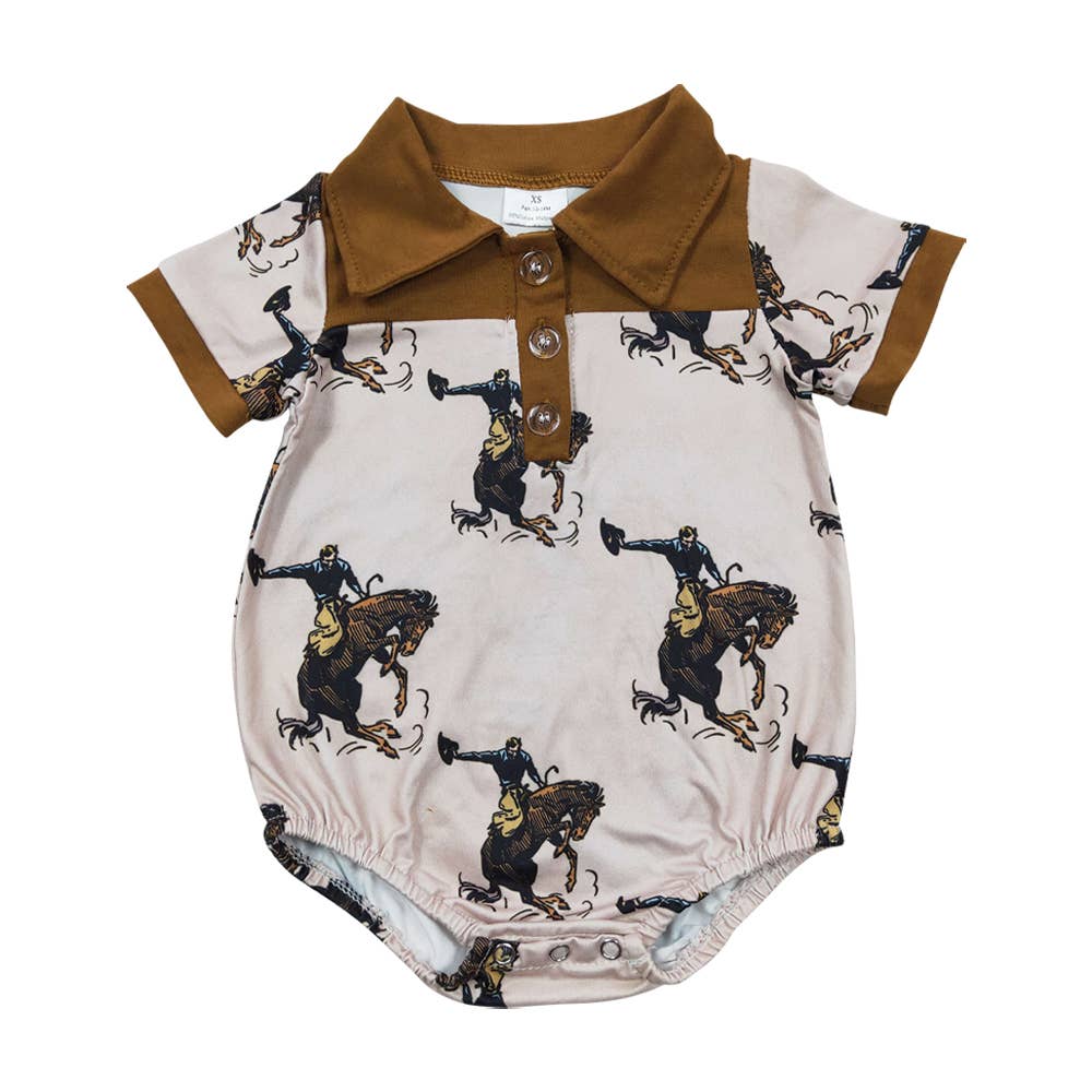 Baby Boys Rodeo Horse Western Romper
