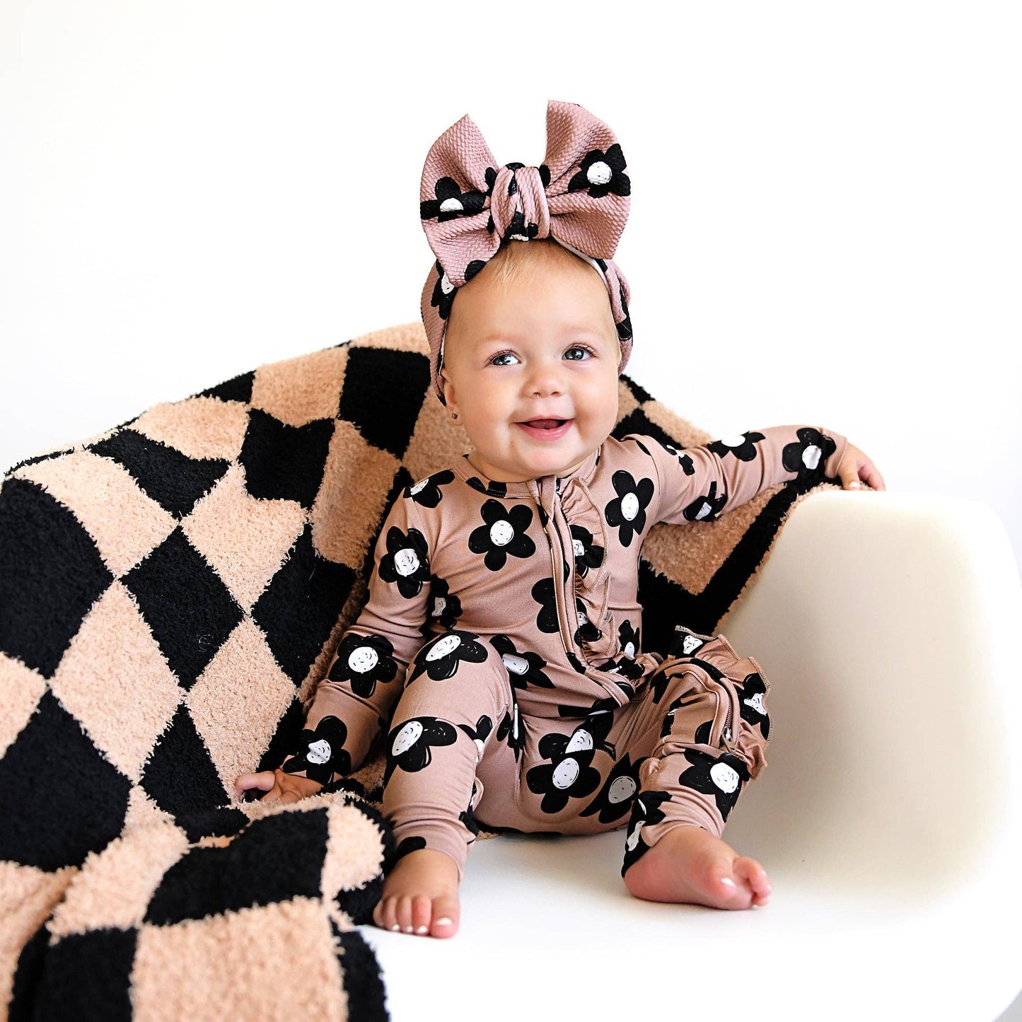 Gigi and Max - Coco RUFFLE ZIP Bamboo One Piece Flowers Baby Clothing