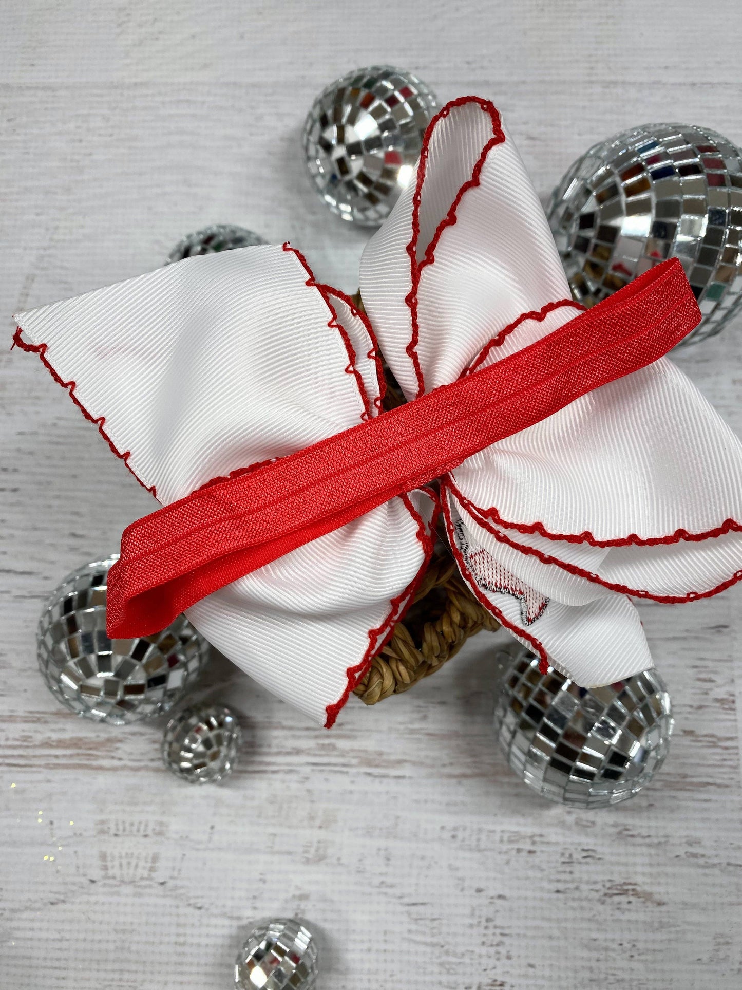 The Hair Bow Company - Texas Flag Moonstitch Embroidered Bow Headband