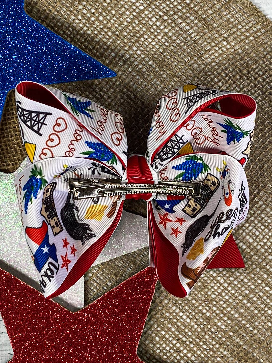 The Hair Bow Company - Double Layer Texas Print Hair Bow