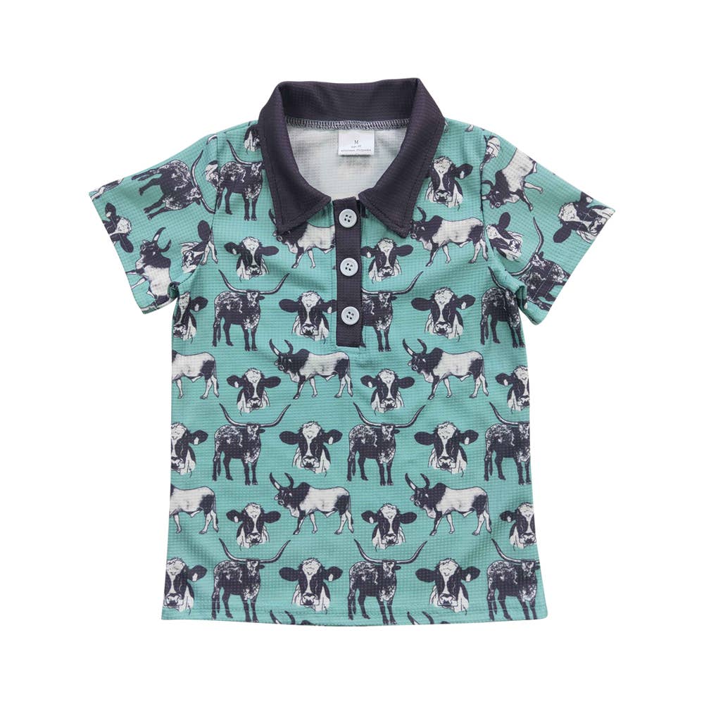 Aier Wholesale - Baby Boys Cow Short Sleeve Shirts Tops