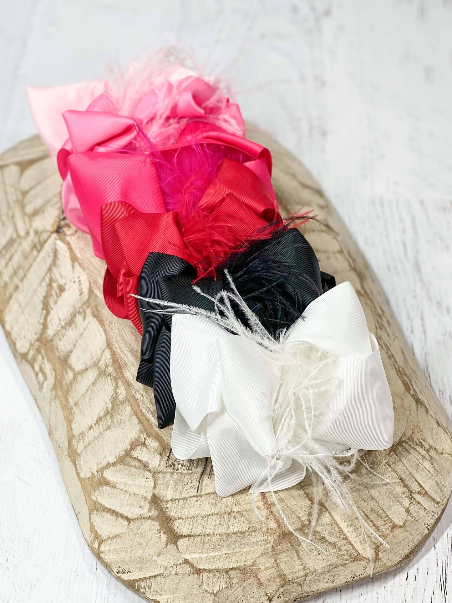 The Hair Bow Company - Texas Size Ostrich Puff Looped Knot Hair Bow: Black