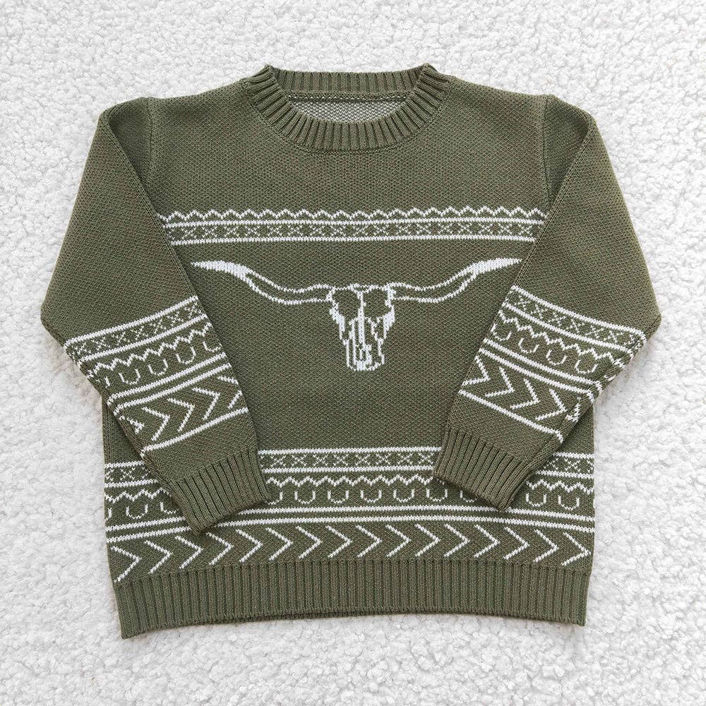 Aier Wholesale - Baby Children Western Cow woolen sweaters