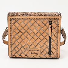American Darling ADBG1428 Briefcase Hand Tooled Genuine Leather women bag western handbag purse